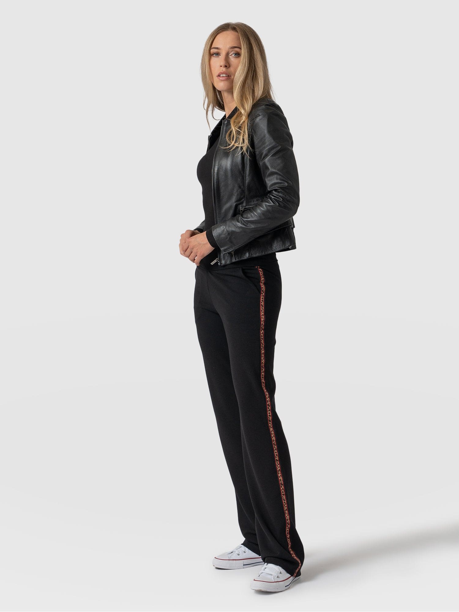 Runway Pant Black Leopard - Women's Trousers | Saint + Sofia® EU